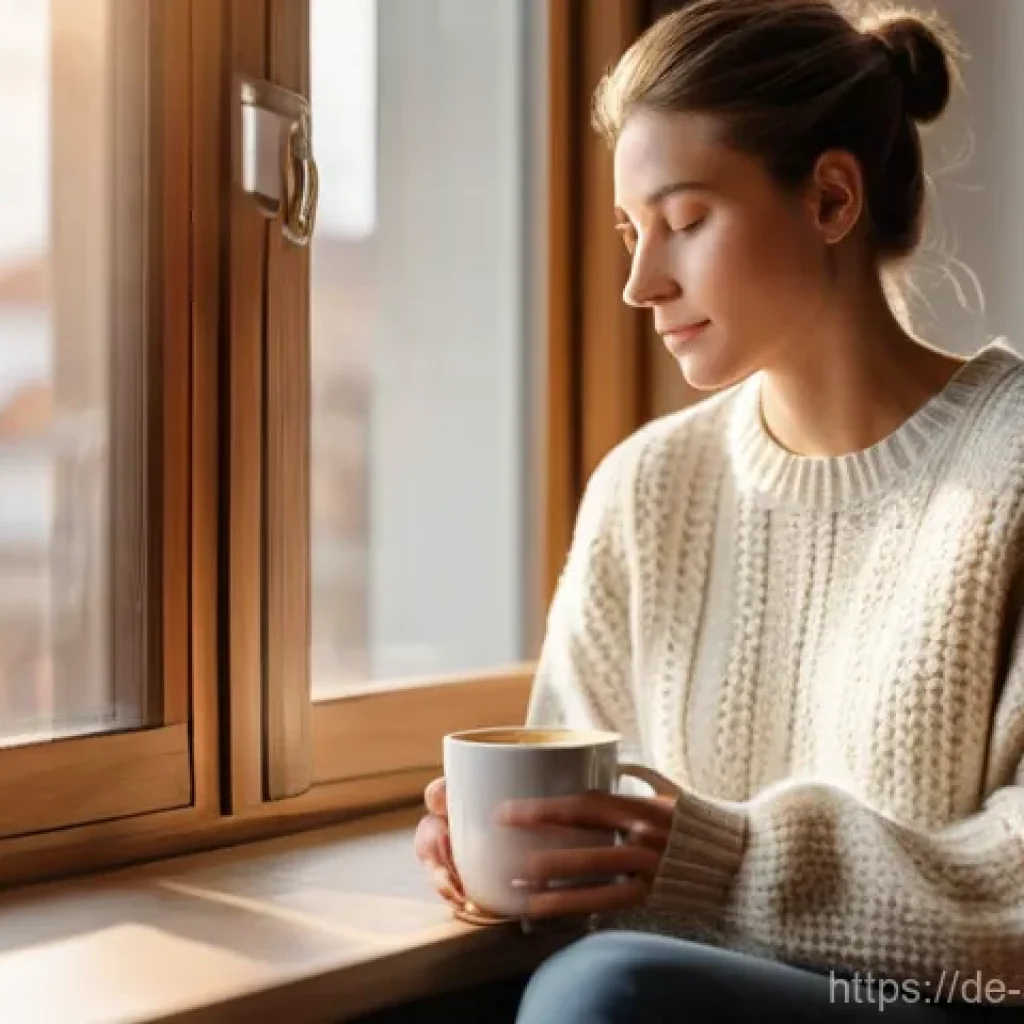 스트레스 해소법 과학적으로 검증된 방법 - **Mindful Morning Coffee Moment**
    A serene image capturing a person in their late twenties to ea...